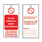 DO NOT SWITCH ON Tagout: Warning Tag