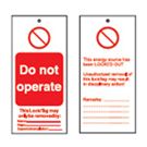 DO NOT OPERATE Tagout: Warning Tag