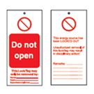 DO NOT OPEN Tagout: Warning Tag