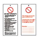 DO NOT OPERATE I... Tagout: Warning Tag