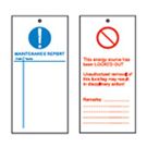 MAINTENANCE BLUE Tagout: Warning Tag