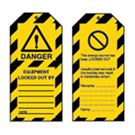 DANGER EQUIP. LOCK Tagout: Warning Tag