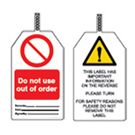 DO NOT USE OUT OF..  Tagout: Warning Tag