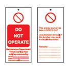 DO NOT OPERATE M.D. Tagout: Warning Tag