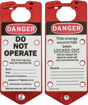 Labelled Group Lockout Hasps - Red (Pack of 5)