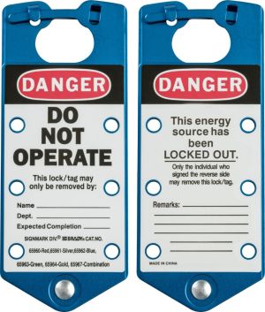 Labeled Group Lockout Hasps - Blue (Pack of 5)