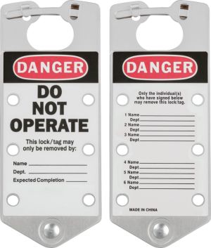 Labelled Group Lockout Hasps - Silver (Pack of 5)