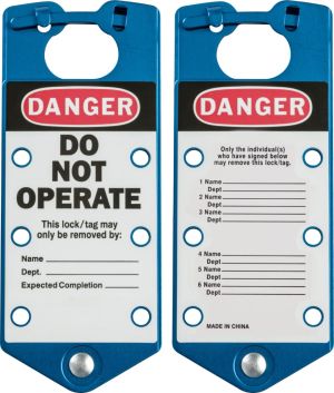 Labeled Group Lockout Hasps - Blue (Pack of 5)