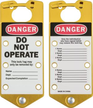 Labelled Group Lockout Hasps - Gold (Pack of 5)