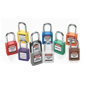 Safety Padlock with Steel Shackle - Black (Pack of 6)