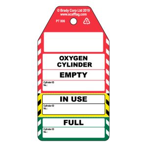 Oxygen Cylinder 3 part tag (Pack of 50)