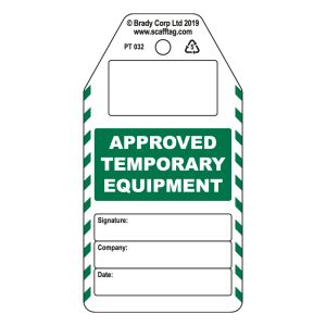 Approved Temporary Equipment tag (Pack of 50)