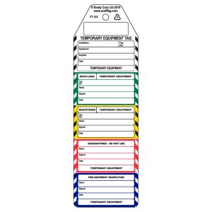 Temporary Equipment 5 part tag (Pack of 50)