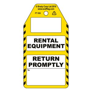 Rental Equipment (return to) tag (Pack of 50)