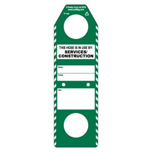 Hose in use (construction services) tag (Pack of 50)