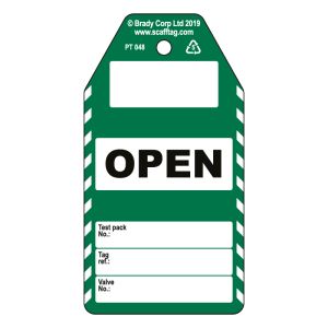 OPEN (valve) information tag (Pack of 50)