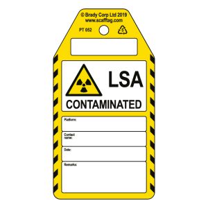 LSA Contaminated tag (Pack of 50)