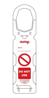 Scafftag holder with Do Not Use prohibition status