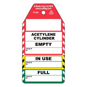 Acetylene Cylinder 3 part tag (Pack of 50)