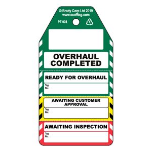 Overhaul completed 4 part tag (Pack of 50)